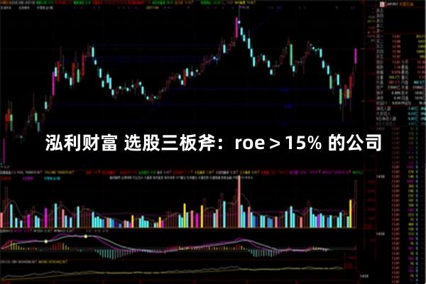 泓利财富 选股三板斧：roe＞15% 的公司
